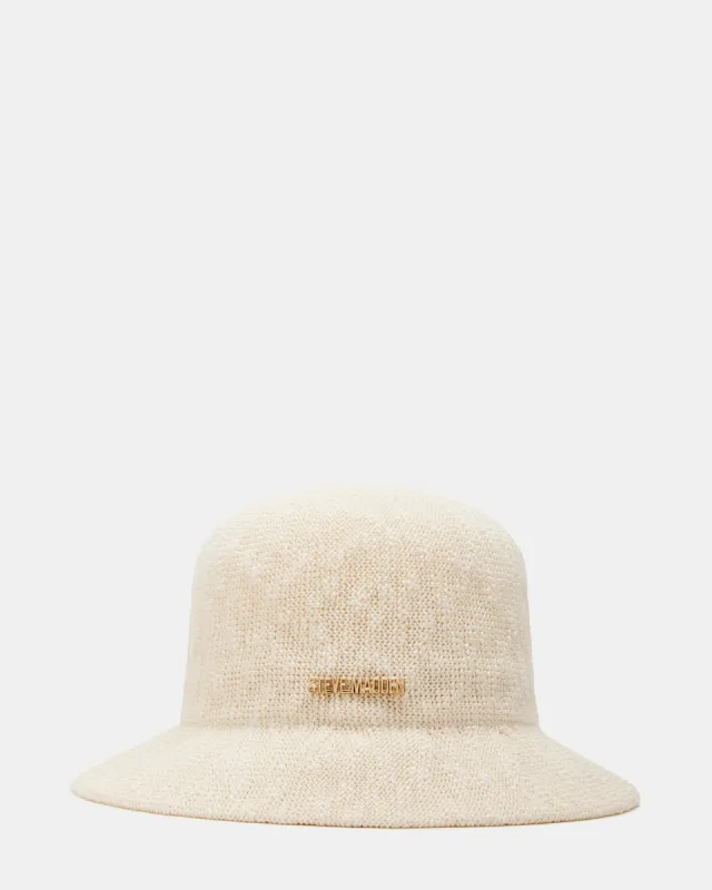 MOLDED POLY YARN BUCKET HAT IVORY made by Steve Madden