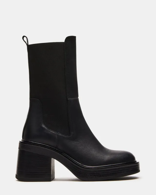 FLYNN BLACK LEATHER sold by Steve Madden