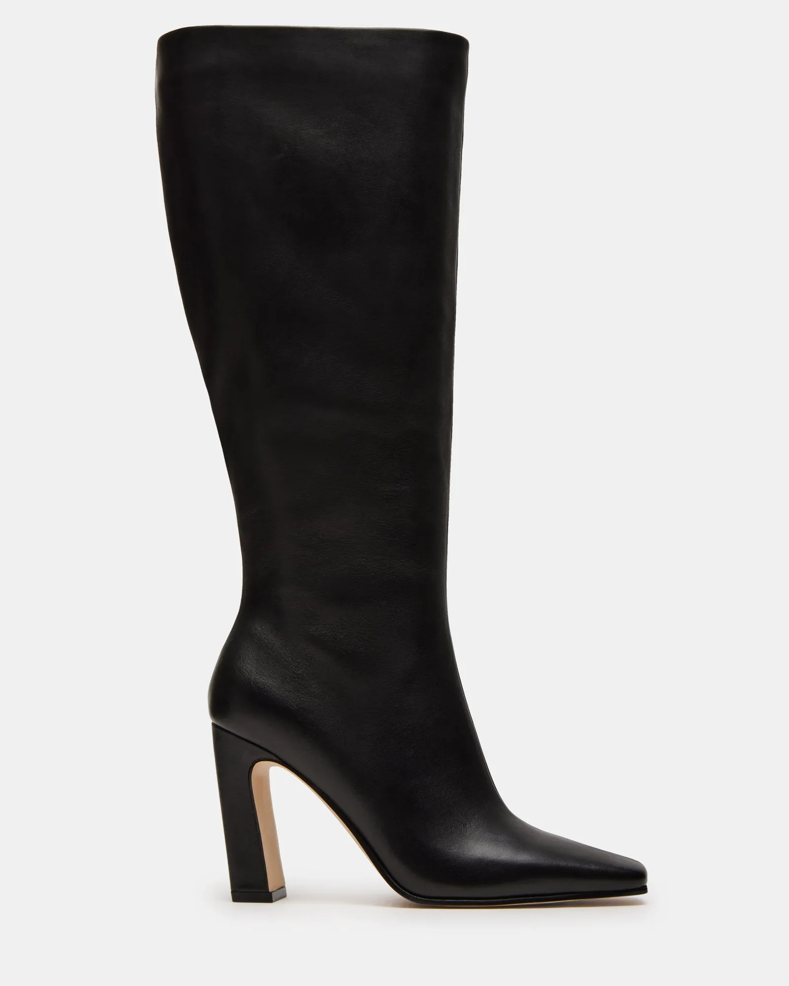 LIZETTE BLACK LEATHER WIDE CALF sold by Steve Madden