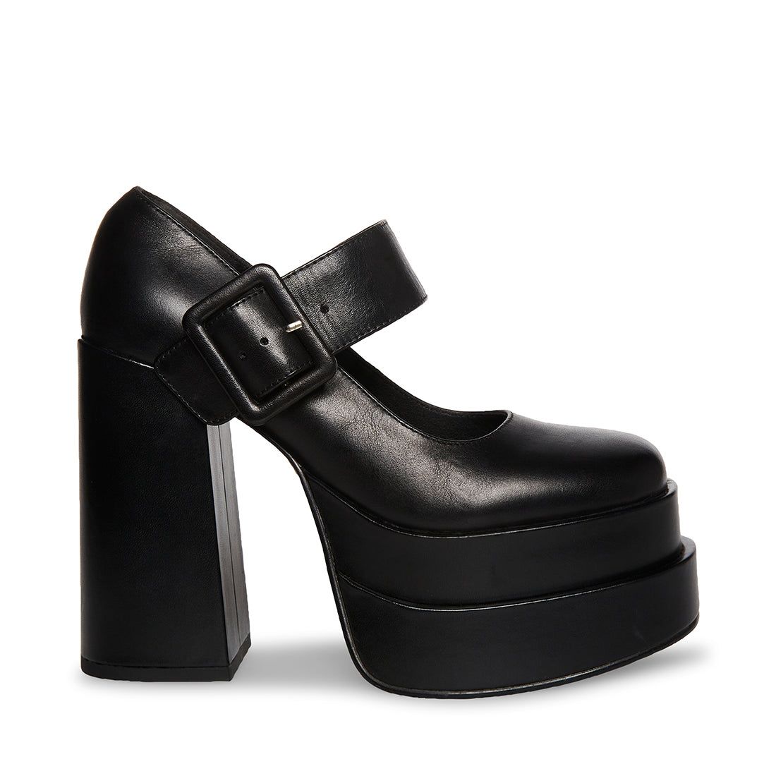 CARLY BLACK LEATHER - SM REBOOTED sold by Steve Madden