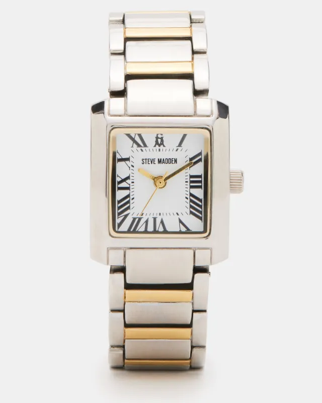 TWO TONE LUXE LINK WATCH MULTI sold by Steve Madden