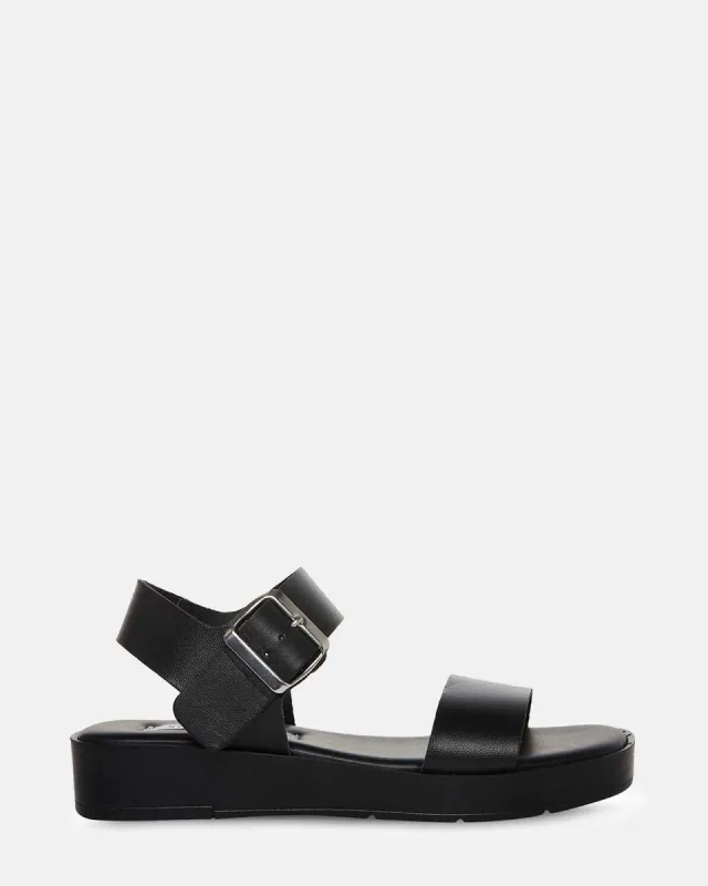 KEENAN BLACK LEATHER sold by Steve Madden