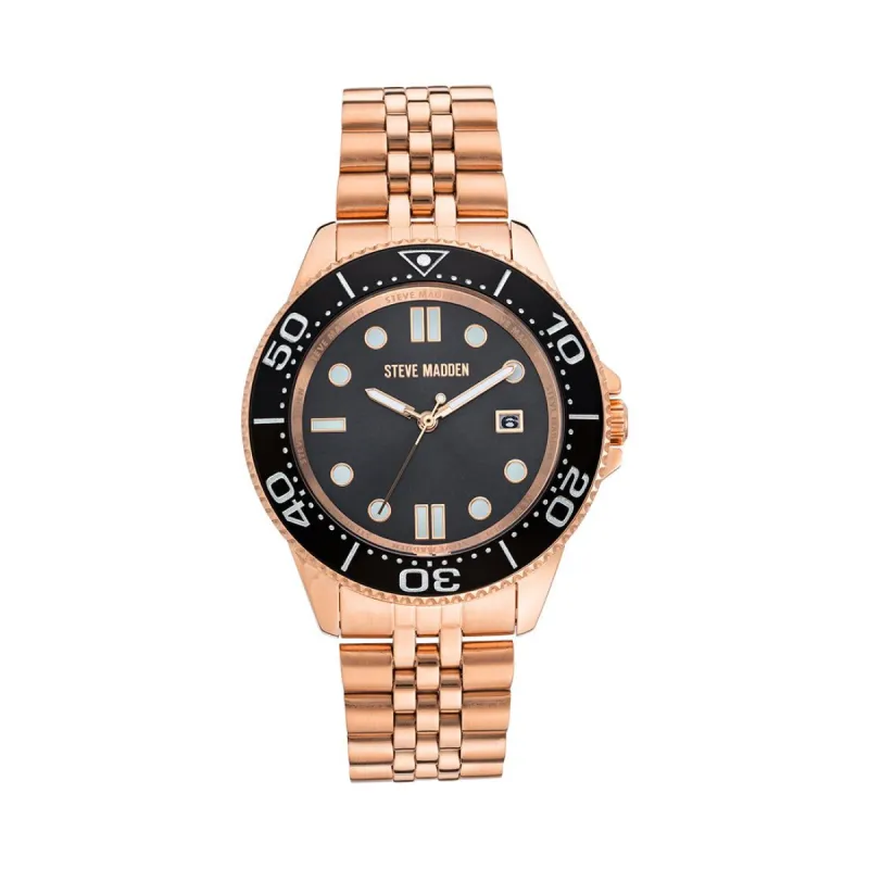 CLASSIC STATEMENT WATCH BLACK made by Steve Madden