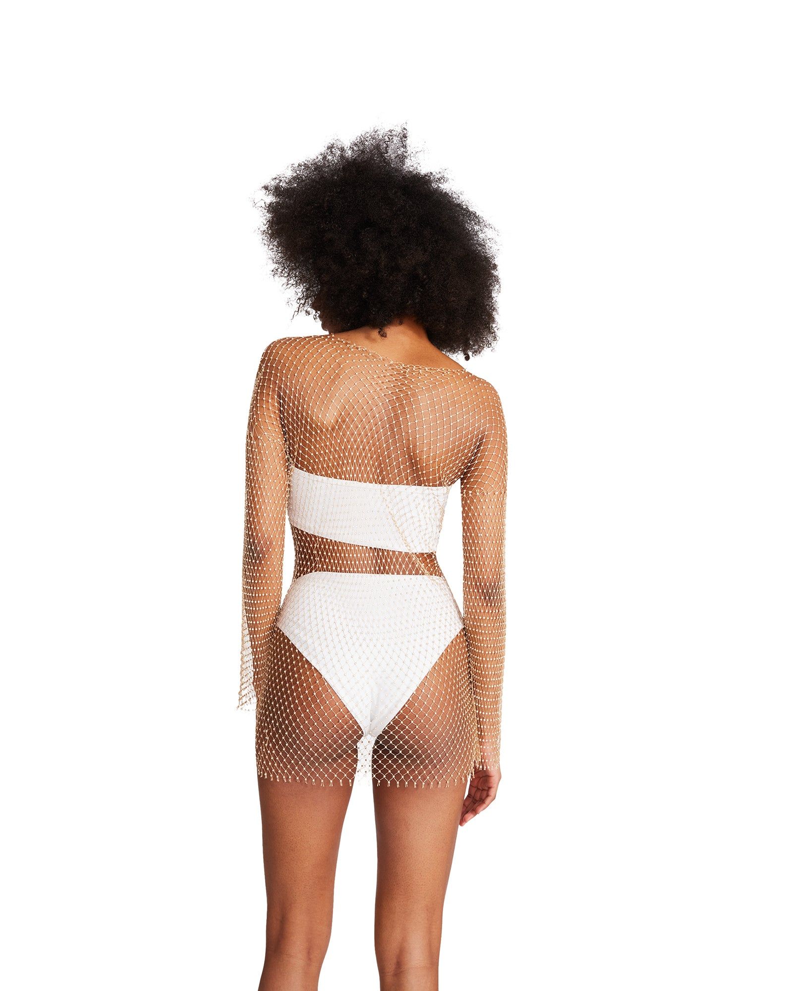 MESH RHINESTONE MINI DRESS TAN sold by Steve Madden product image thumbnail 5