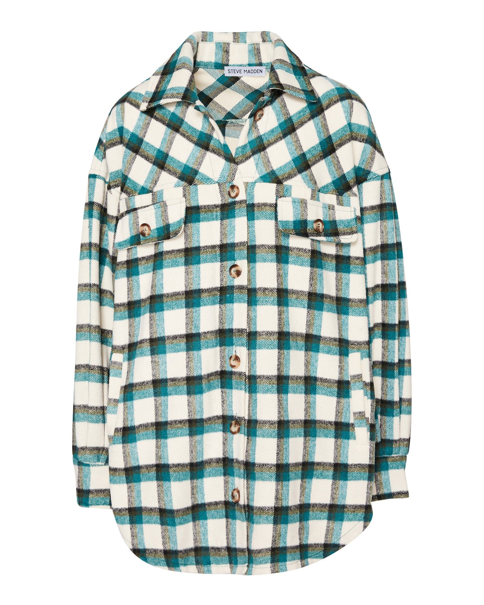 PLAID BUTTON DOWN GREEN sold by Steve Madden product image thumbnail 5