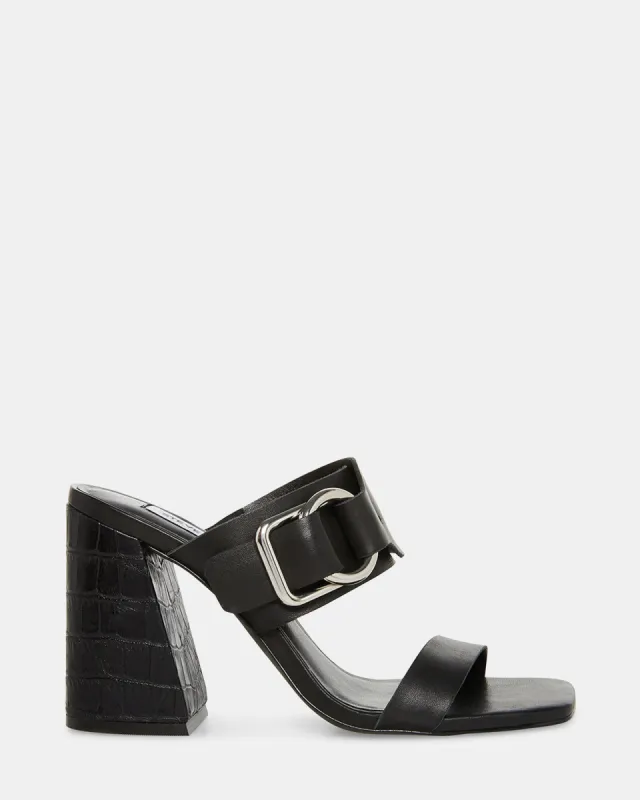 LEDA BLACK LEATHER sold by Steve Madden