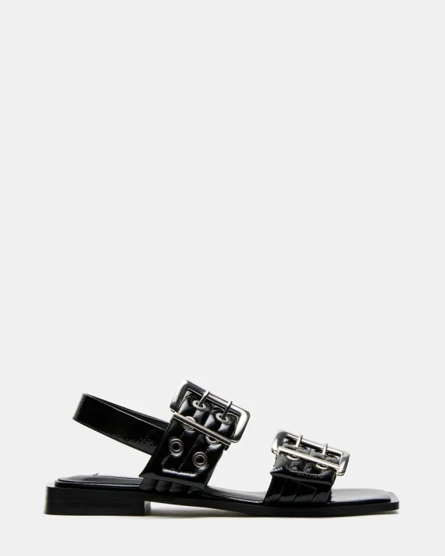 SANDRIA BLACK PATENT sold by Steve Madden