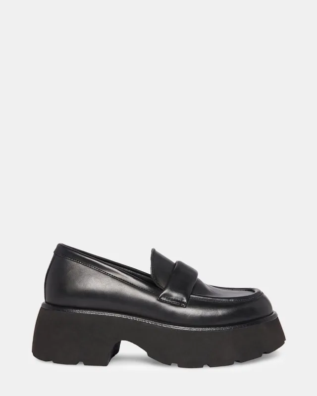 JAXI BLACK LEATHER sold by Steve Madden