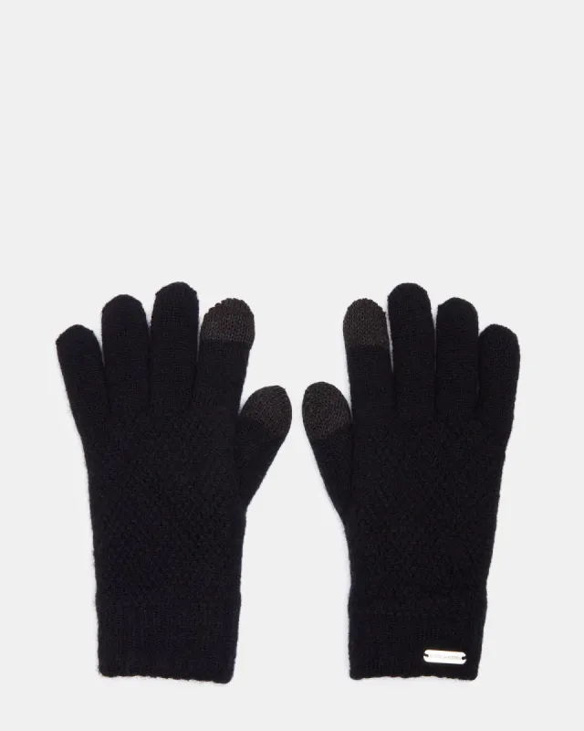 TOUCHSCREEN RIBBED GLOVES BLACK sold by Steve Madden