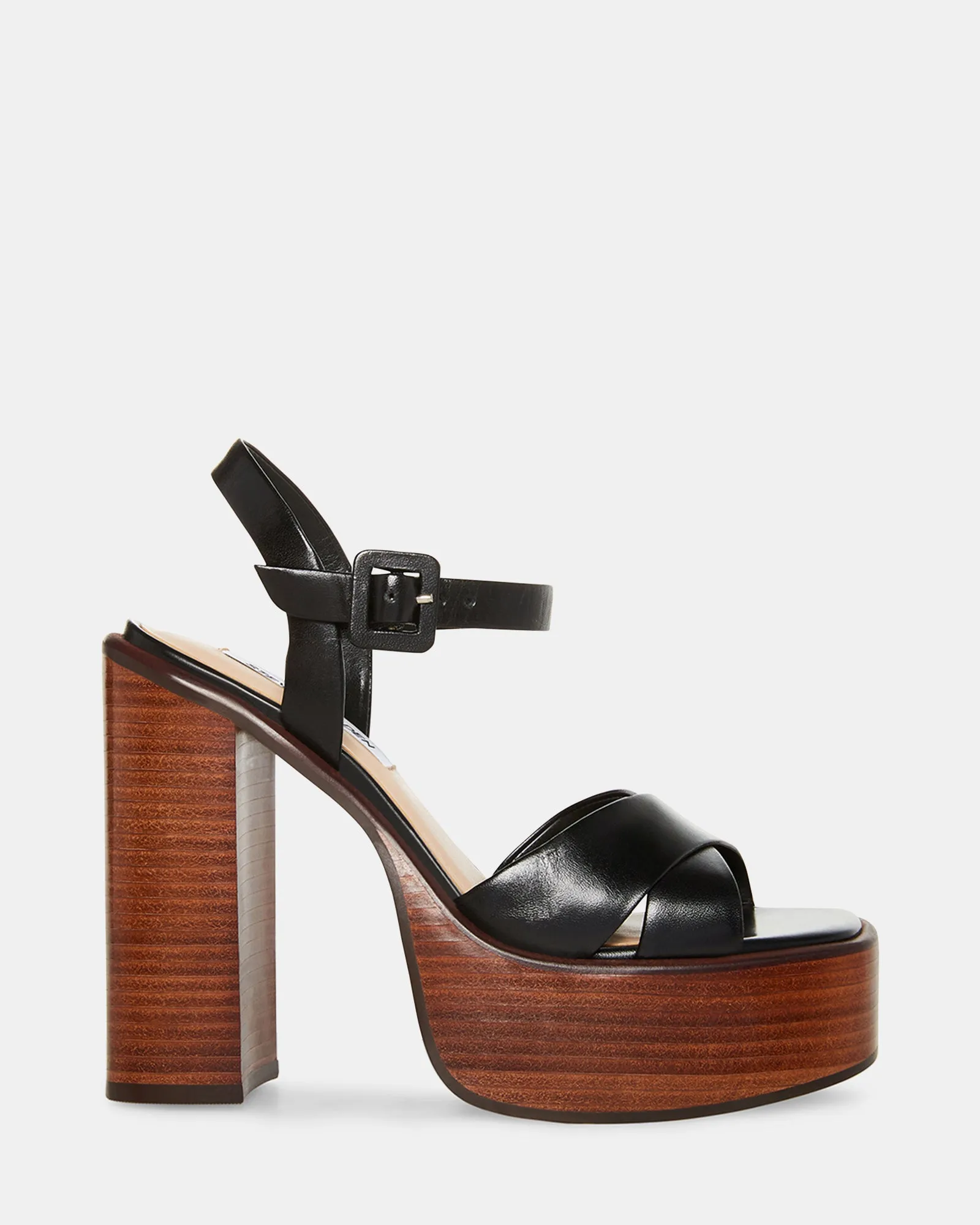 DAYANA BLACK LEATHER sold by Steve Madden