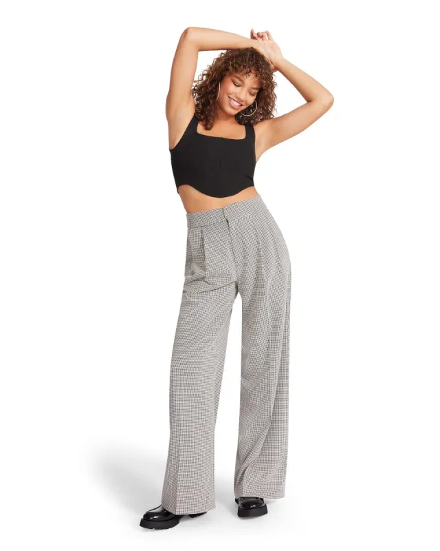 ISABELLA PLAID PANT BLACK sold by Steve Madden