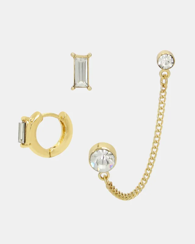 GEM EARRING SET GOLD sold by Steve Madden