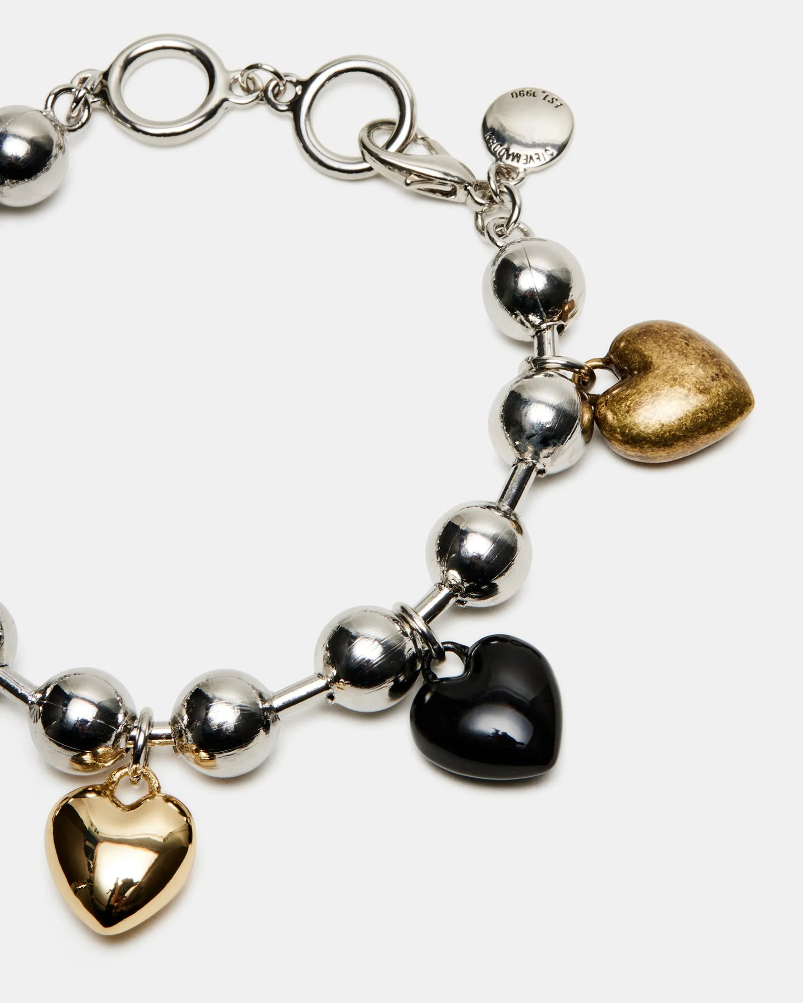 PUFFY HEART CHARM BRACELET MULTI sold by Steve Madden product image thumbnail 2