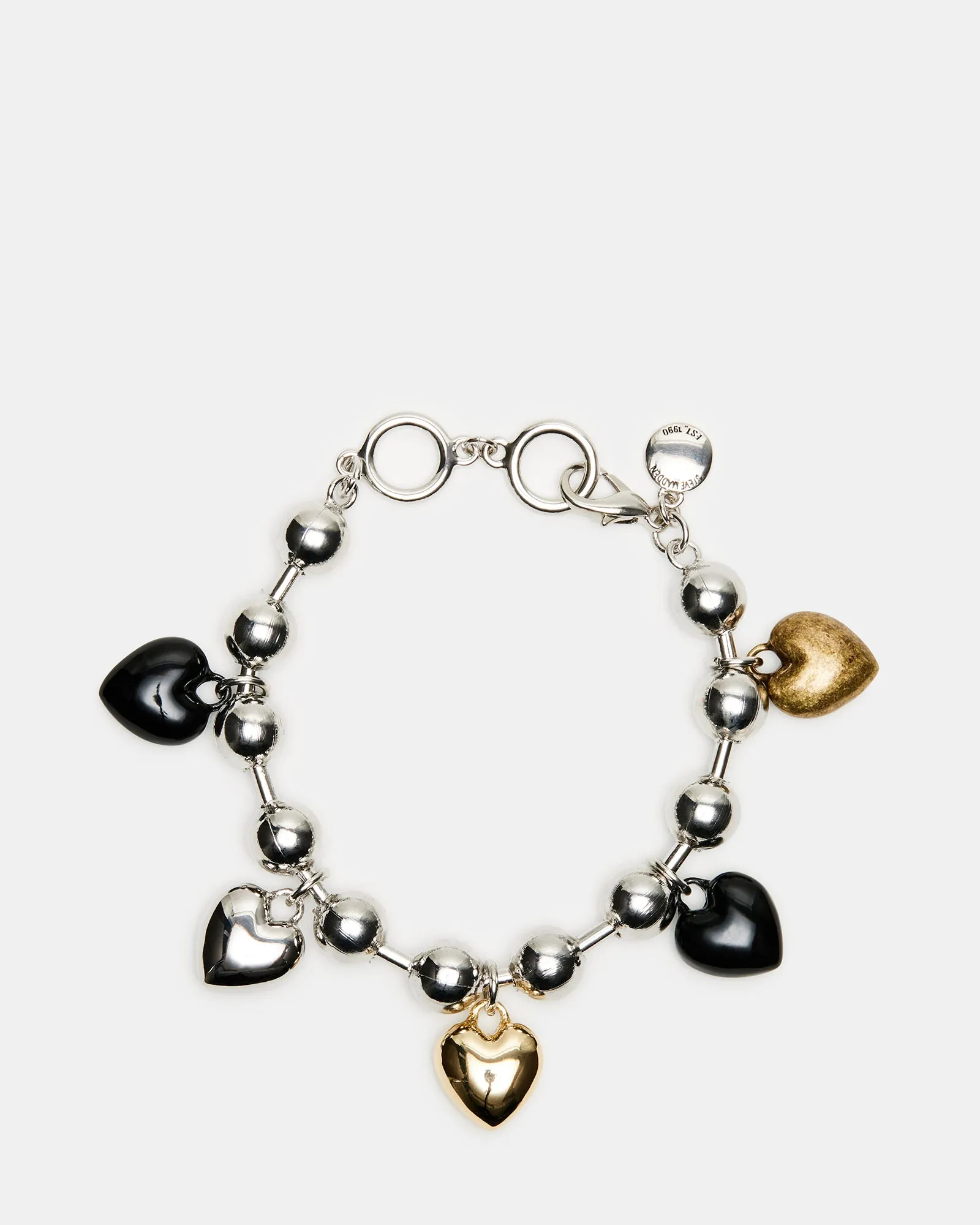 PUFFY HEART CHARM BRACELET MULTI sold by Steve Madden