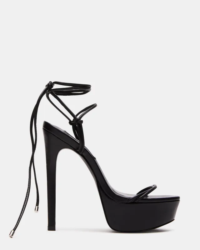 CHELLA BLACK LEATHER sold by Steve Madden
