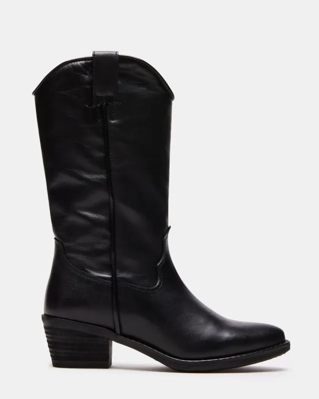 HANNAH BLACK LEATHER sold by Steve Madden