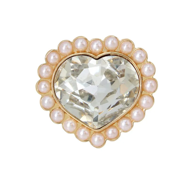 PEARL HEART COCKTAIL RING  IVORY sold by Steve Madden