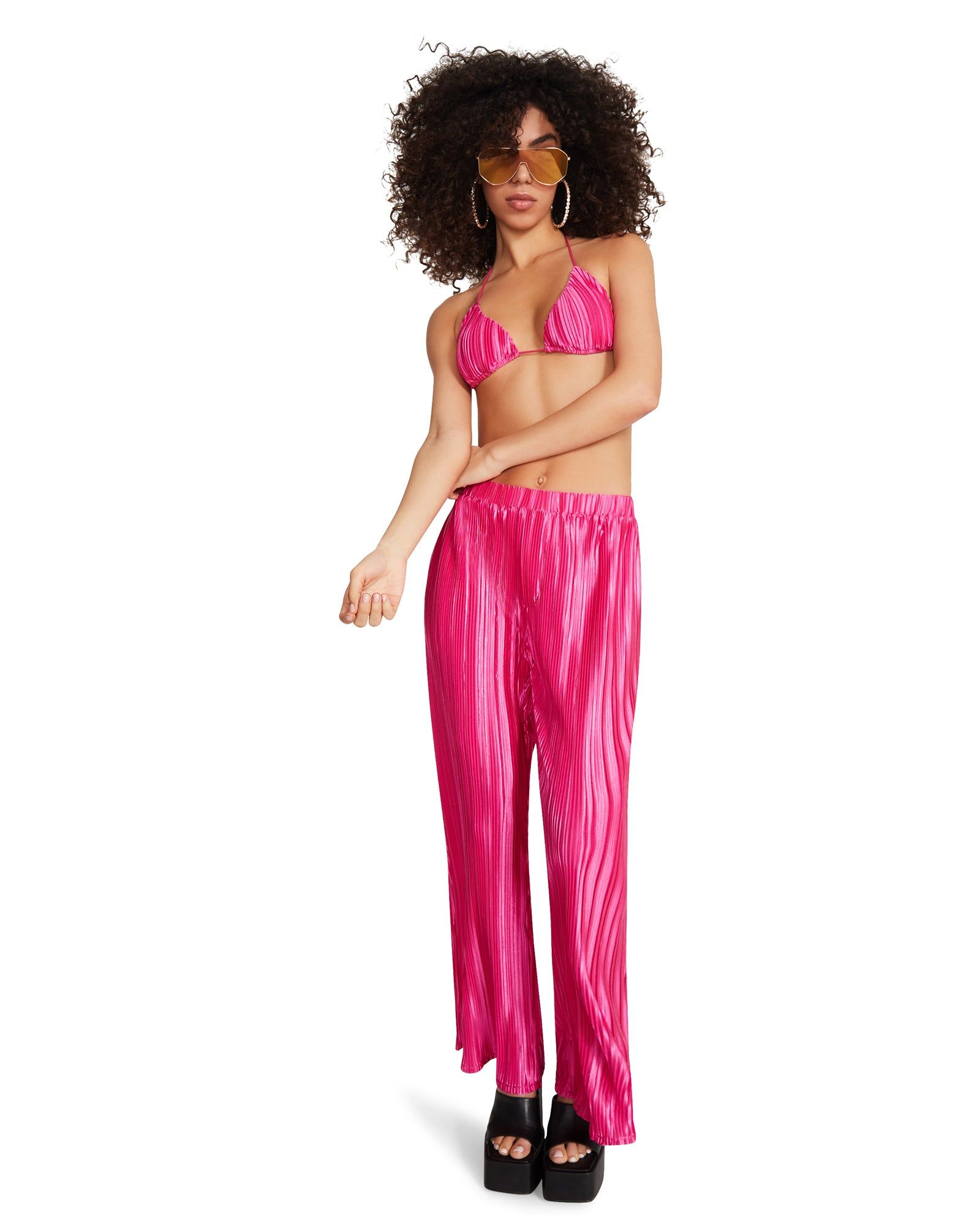 PLISSE PANT SET PINK sold by Steve Madden
