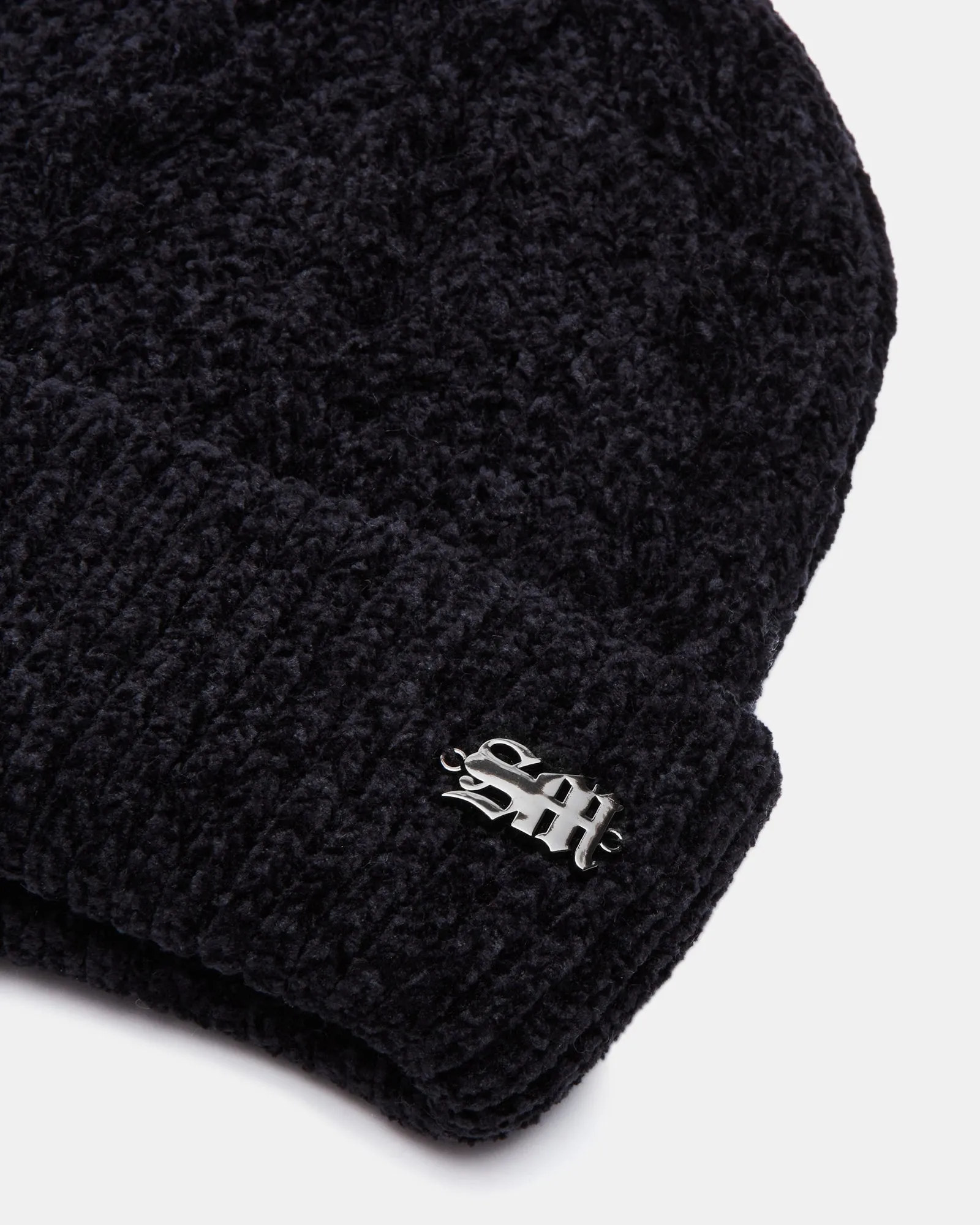 CHENILLE CABLE KNIT BEANIE BLACK sold by Steve Madden product image thumbnail 3