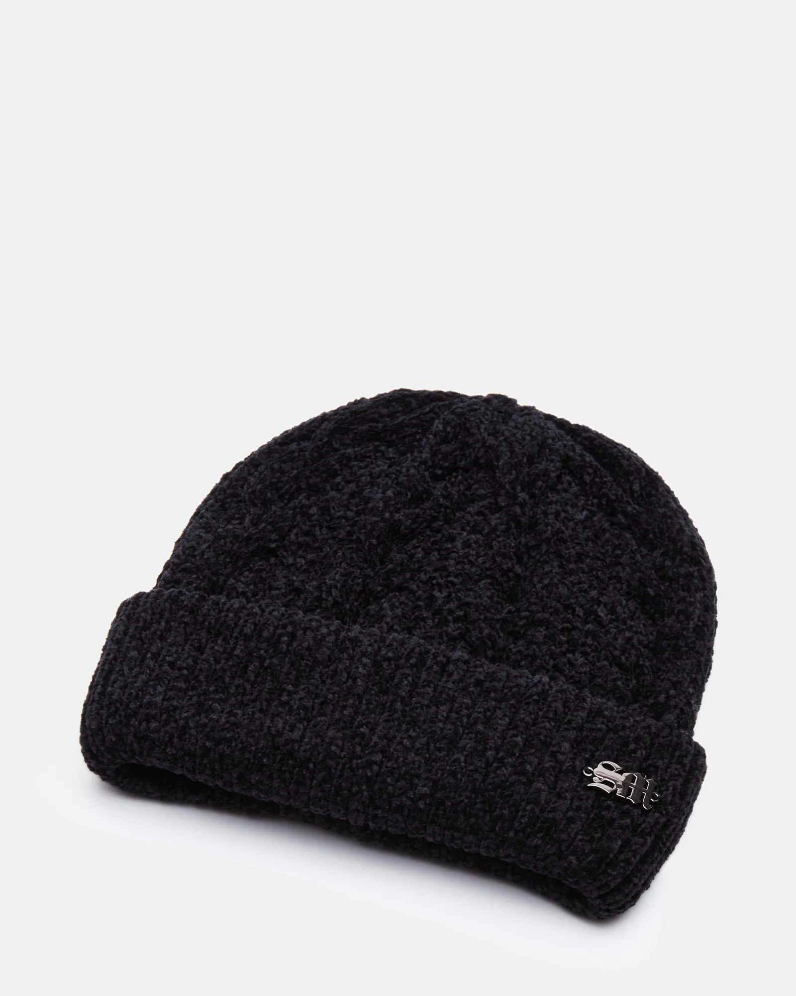 CHENILLE CABLE KNIT BEANIE BLACK sold by Steve Madden product image thumbnail 2