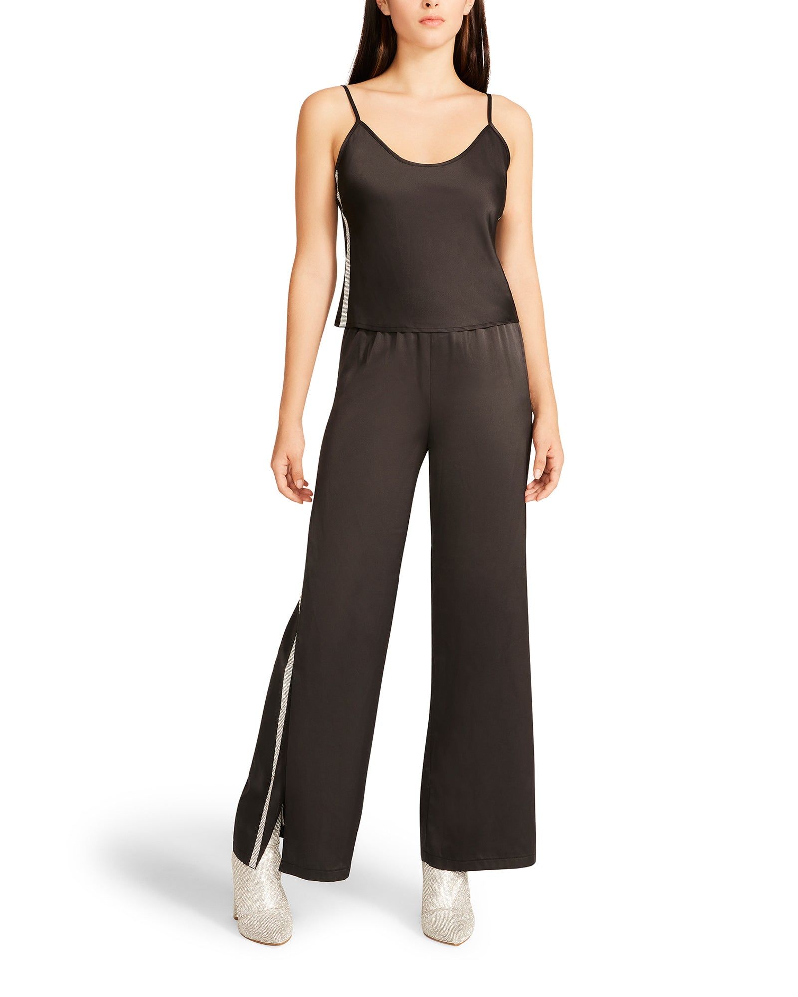 RHINESTONE SATIN WIDE LEG SET BLACK sold by Steve Madden