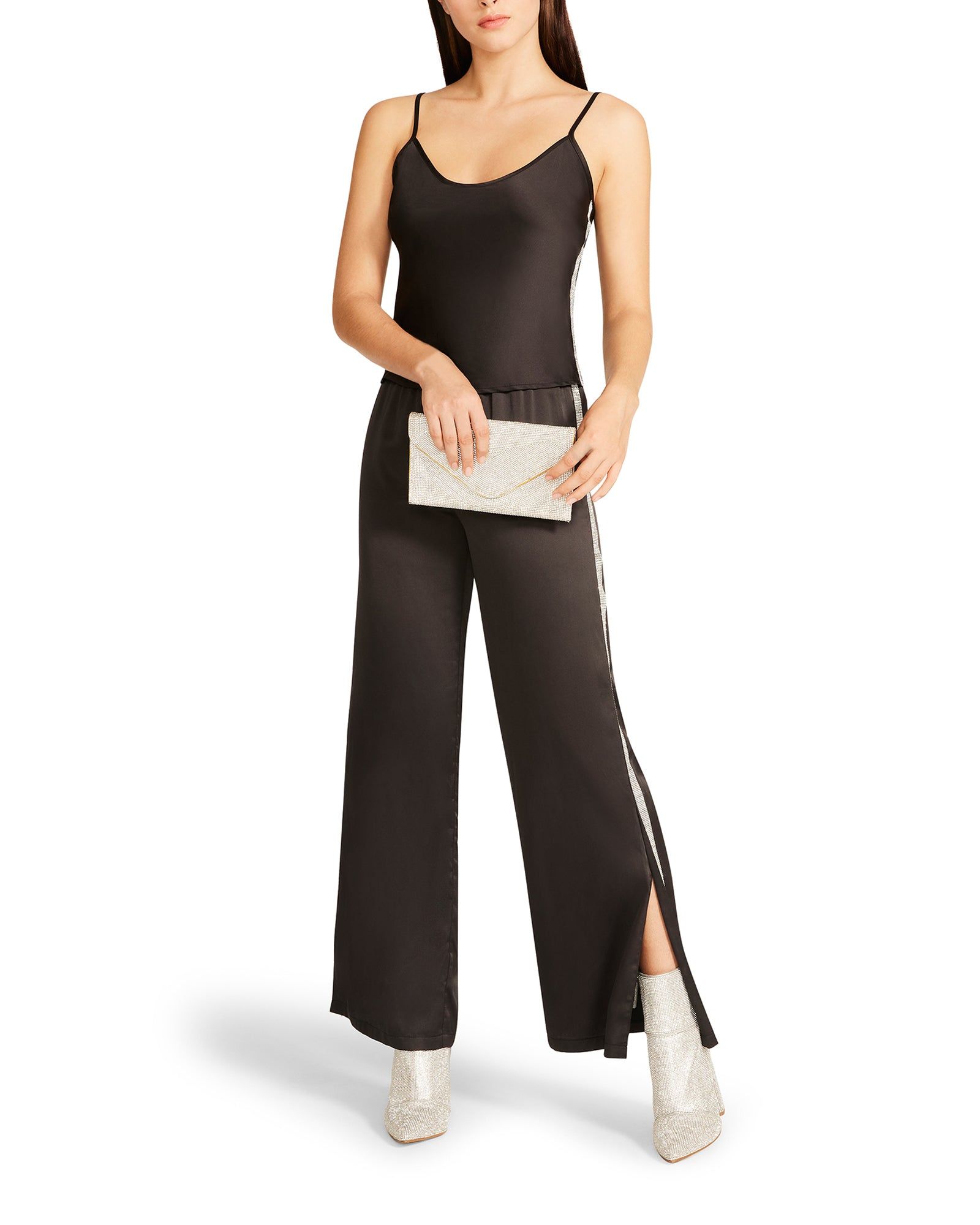 RHINESTONE SATIN WIDE LEG SET BLACK sold by Steve Madden product image thumbnail 4