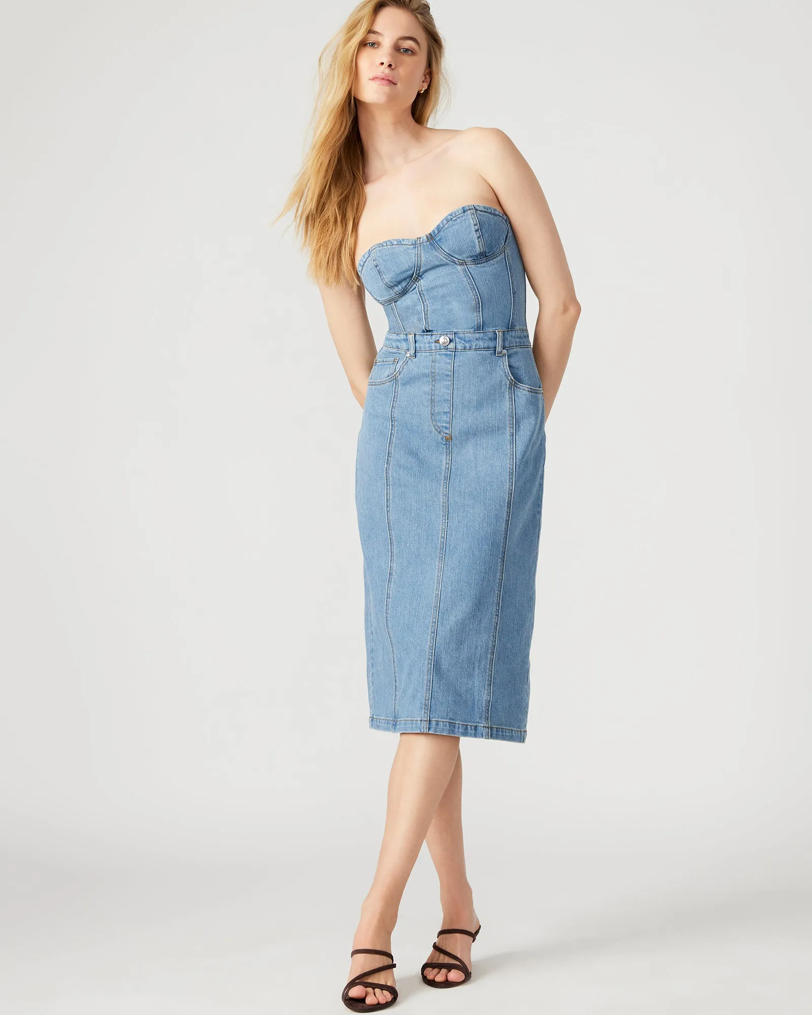 ANYA DENIM DRESS sold by Steve Madden