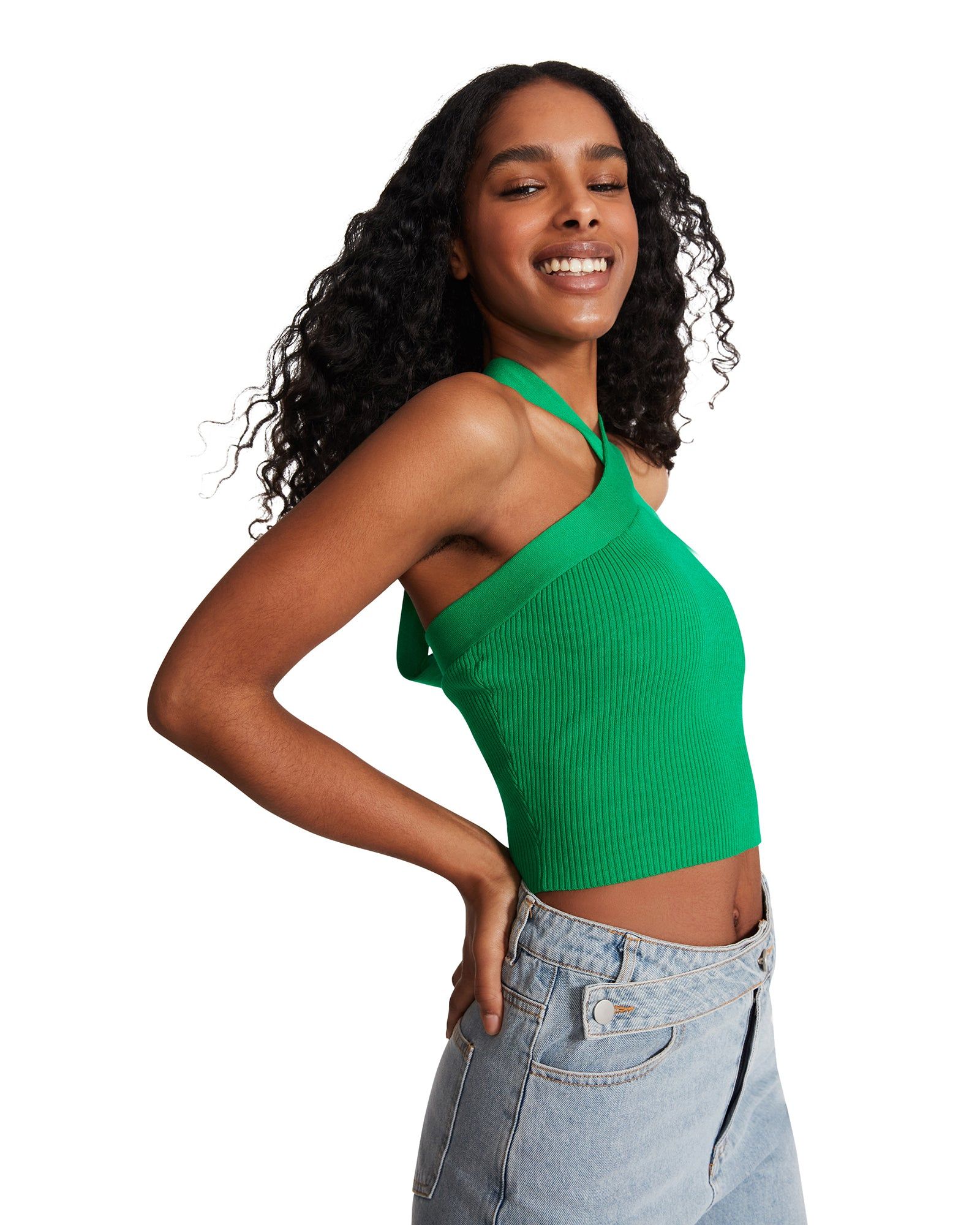 CRISS CROSS HALTER TANK GREEN sold by Steve Madden product image thumbnail 3