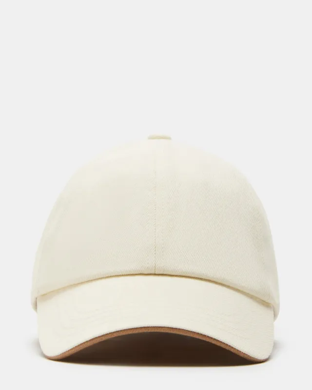 DENIM BASEBALL HAT IVORY sold by Steve Madden