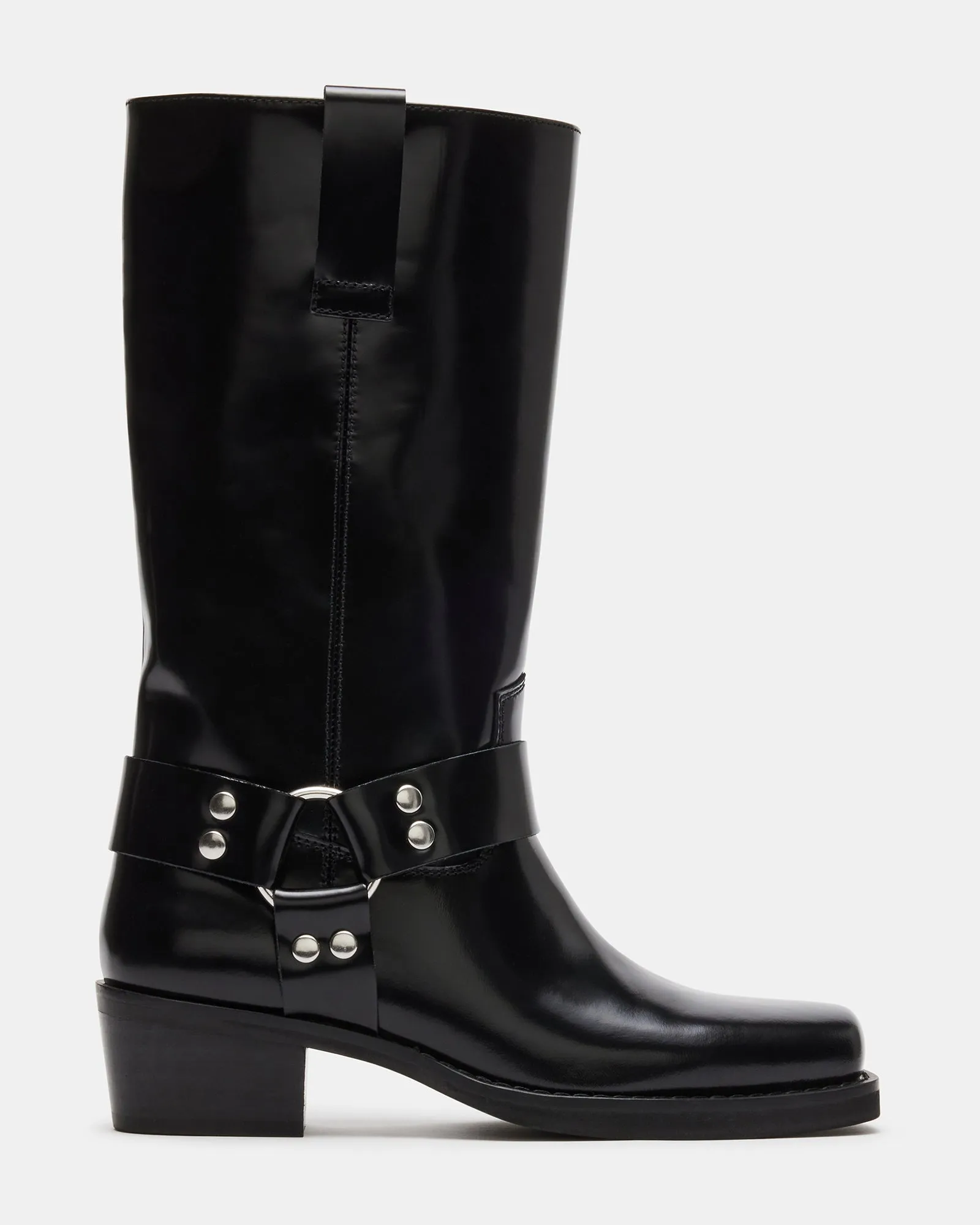 RHODA BLACK LEATHER sold by Steve Madden