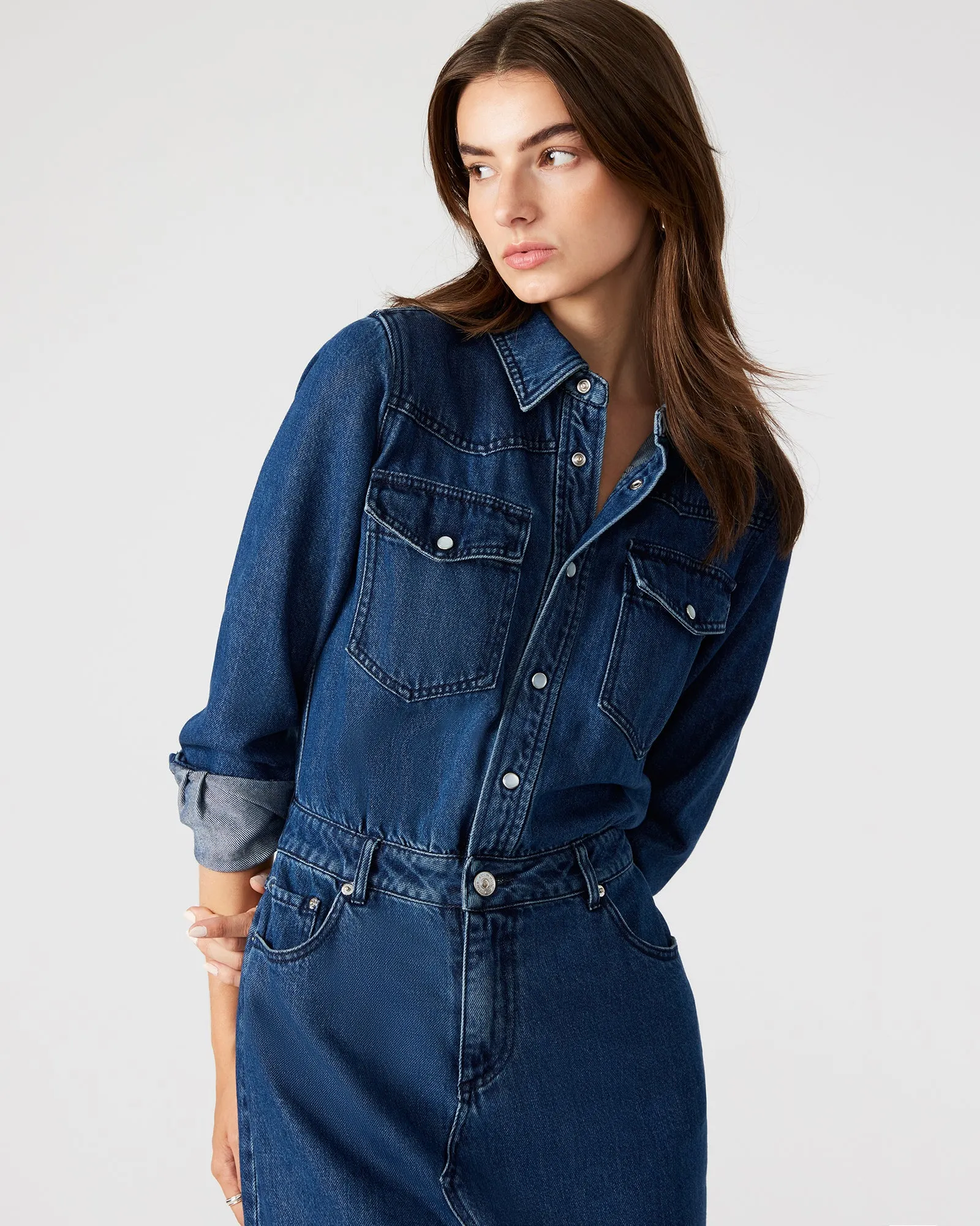 DAKODA DENIM DRESS sold by Steve Madden product image thumbnail 4