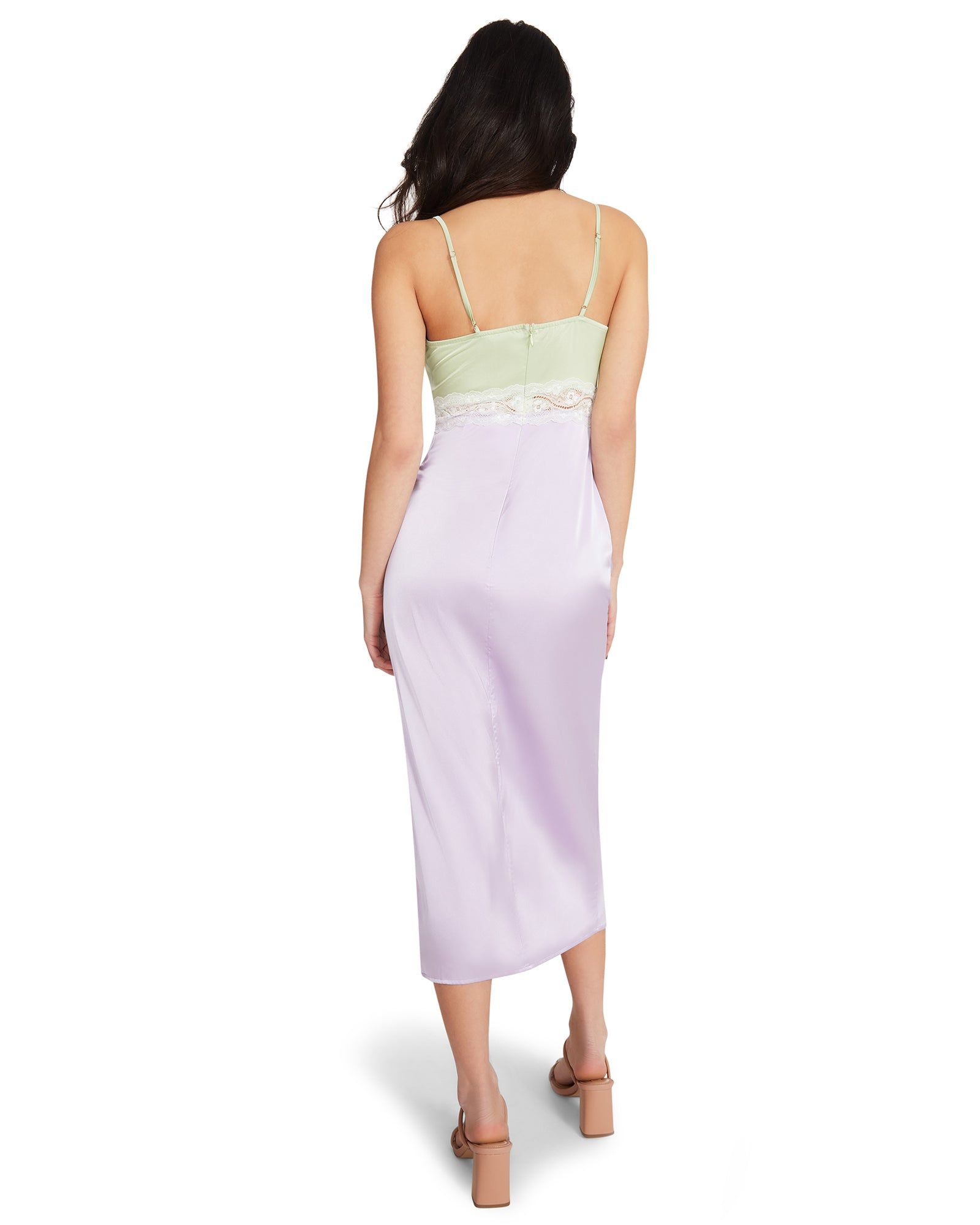 SATIN LACE MIDI DRESS PURPLE sold by Steve Madden product image thumbnail 3