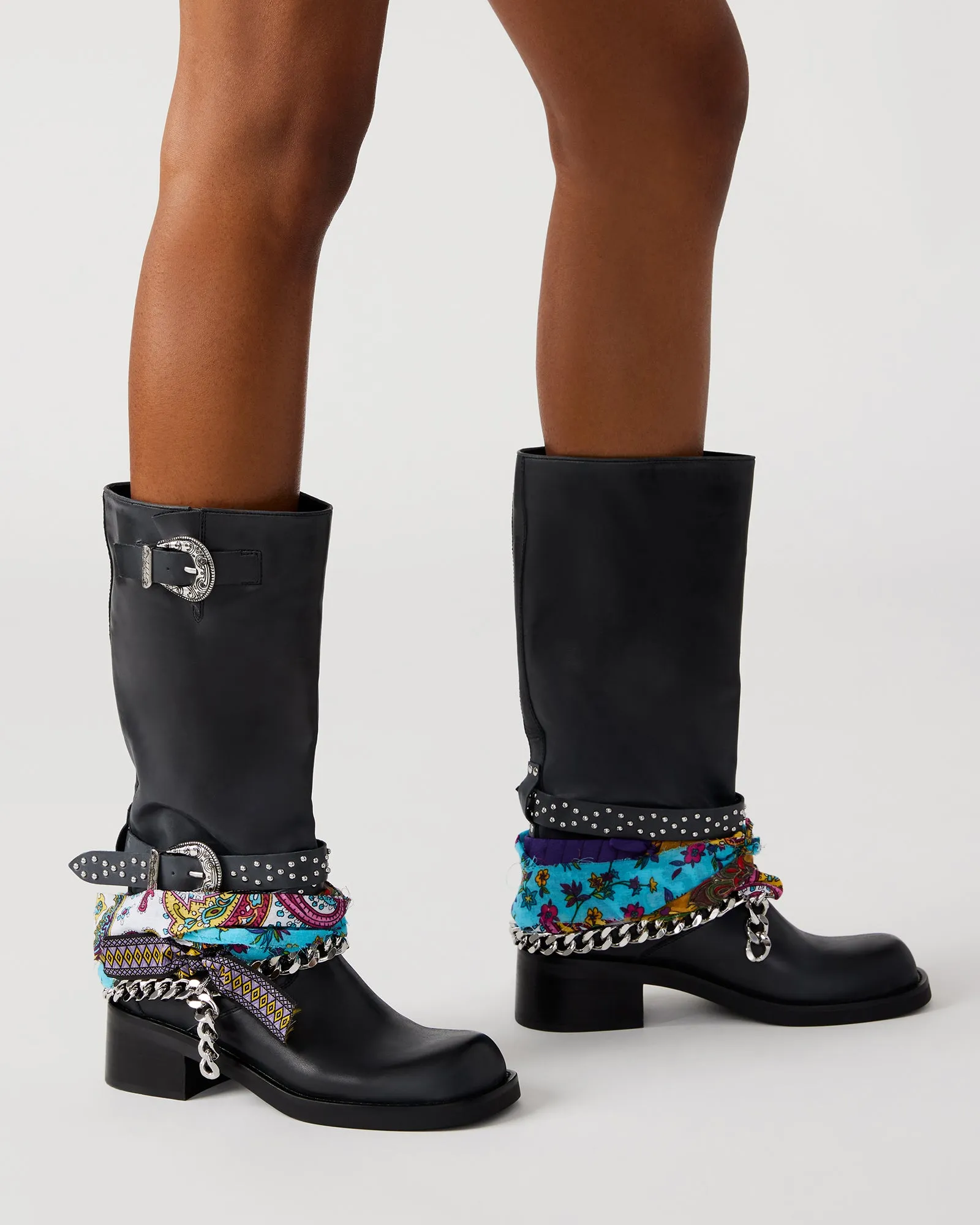 Steve Madden【SS新作】REBEL スカーフ＆ベルト ブーツ Steve Madden【SS新作】REBEL スカーフ＆ベルト ブーツ (Steve
