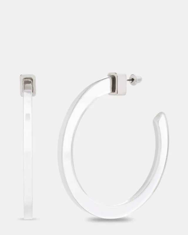 LUCITE HOOPS CLEAR sold by Steve Madden