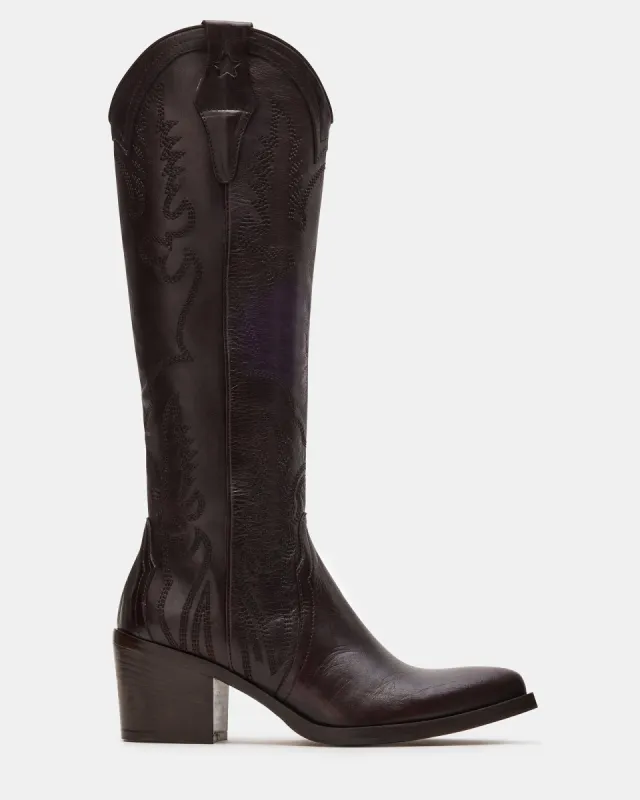 SALOON BROWN LEATHER sold by Steve Madden