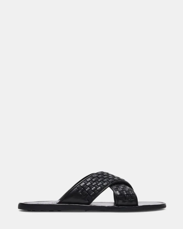 LUKKE BLACK LEATHER sold by Steve Madden