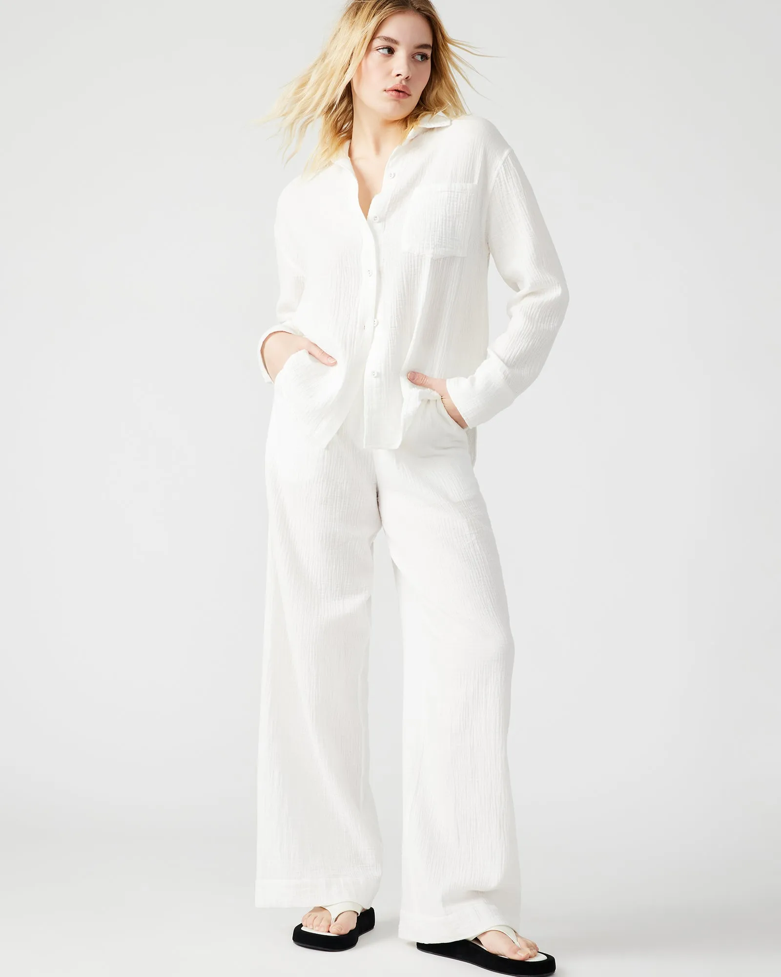 JUNE PANT WHITE sold by Steve Madden