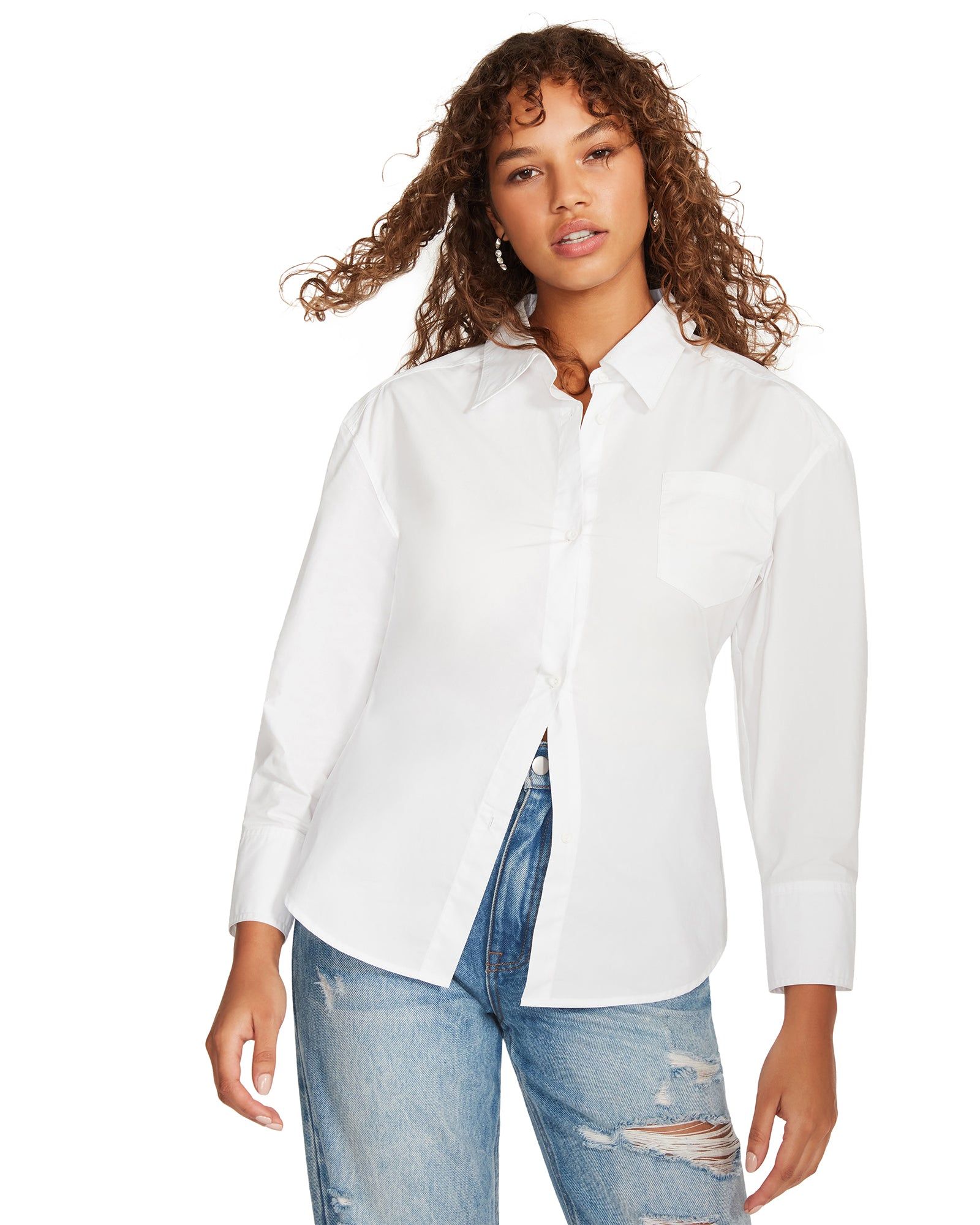 NADIA SHIRT WHITE sold by Steve Madden