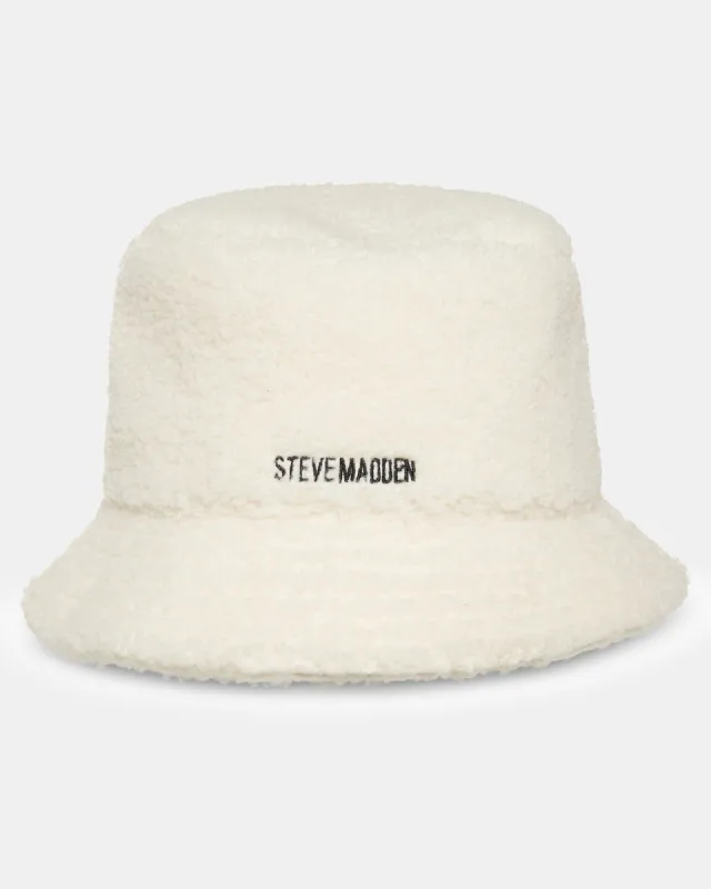 SOLID SHERPA BUCKET HAT WHITE sold by Steve Madden