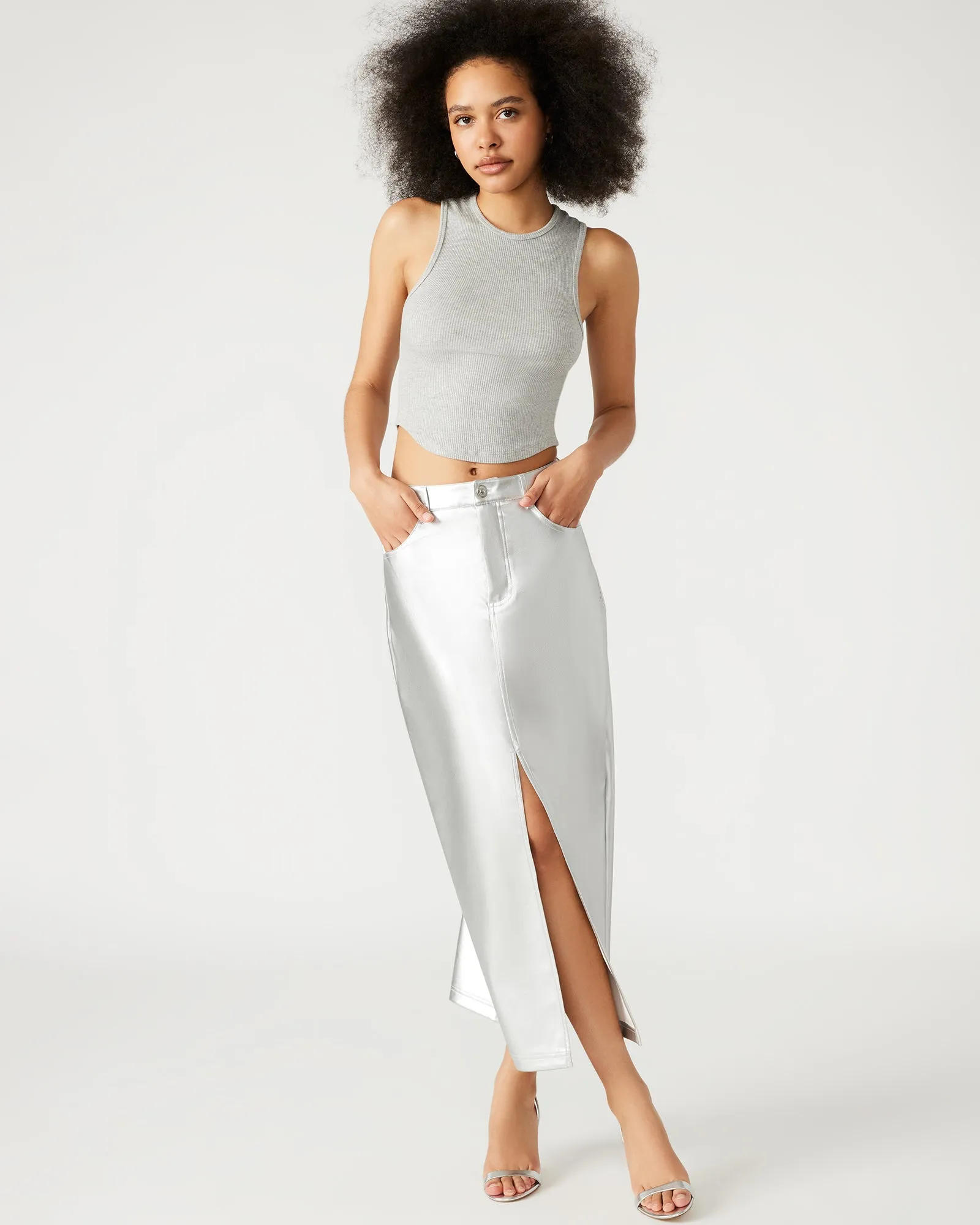 AVANI SKIRT SILVER sold by Steve Madden
