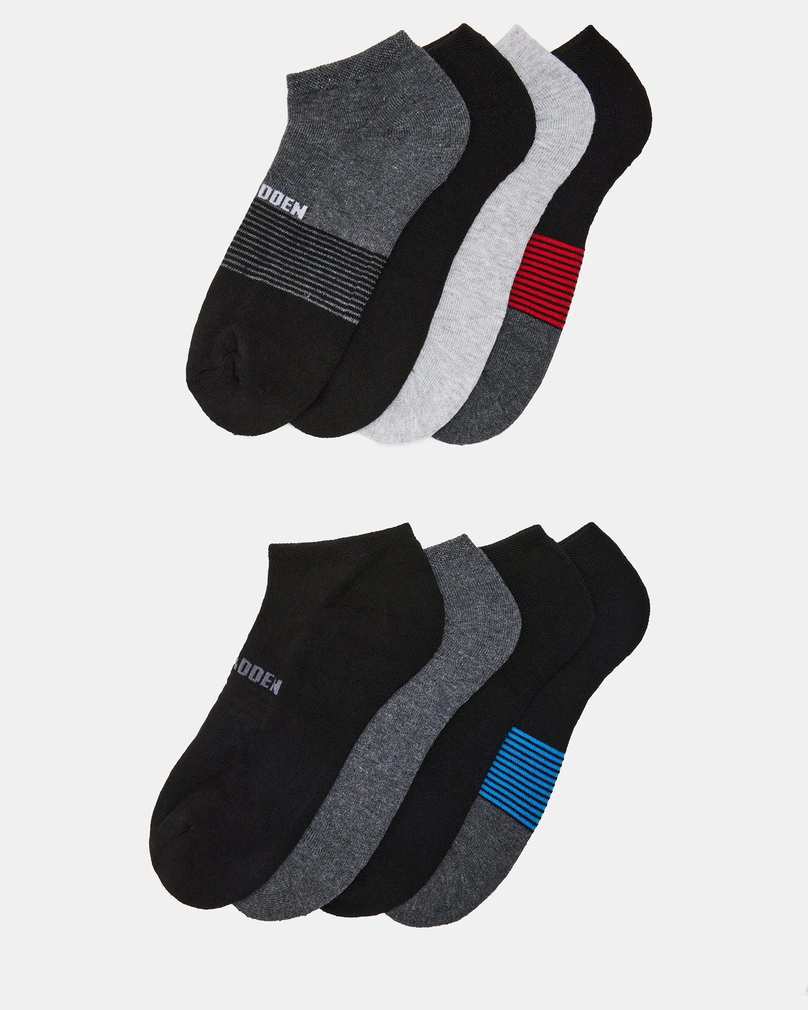 MEN'S MIXED ANKLE SOCKS RED/BLUE MULTI sold by Steve Madden