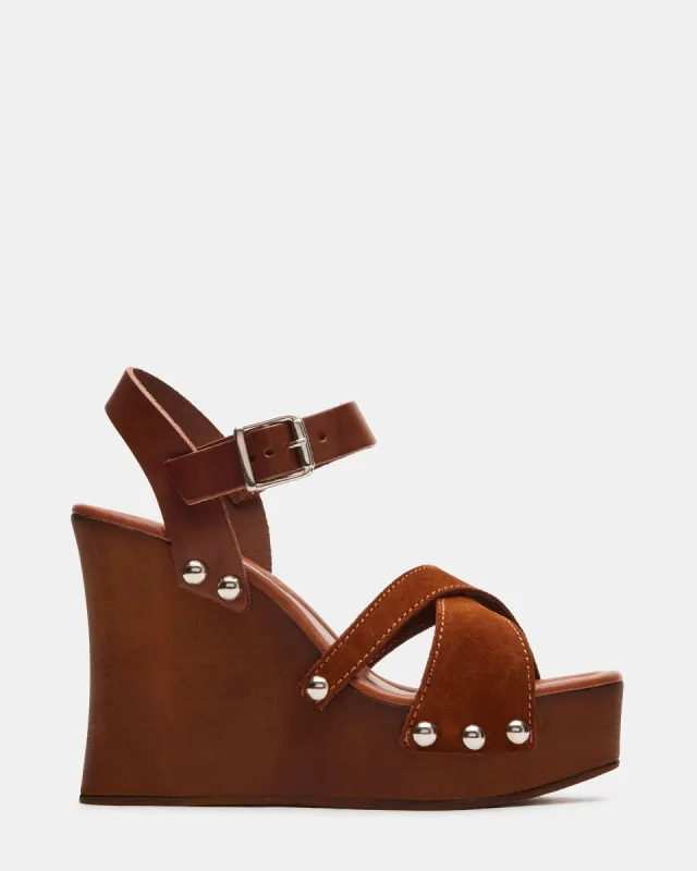 VISTA COGNAC SUEDE sold by Steve Madden