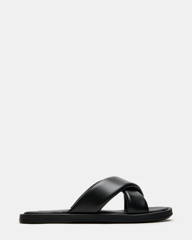 KLARKE BLACK LEATHER sold by Steve Madden