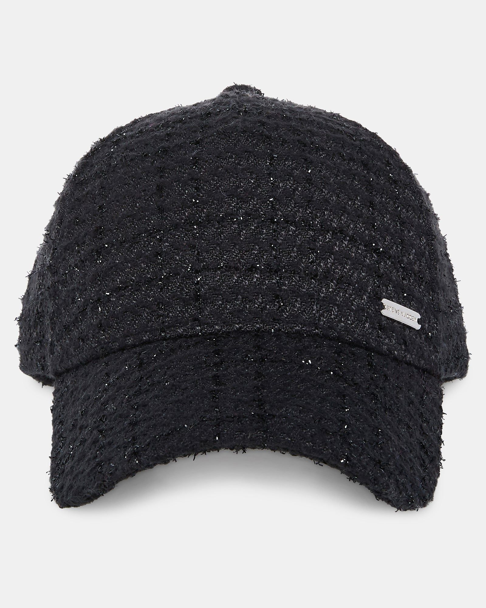 TWEED BASEBALL CAP BLACK sold by Steve Madden