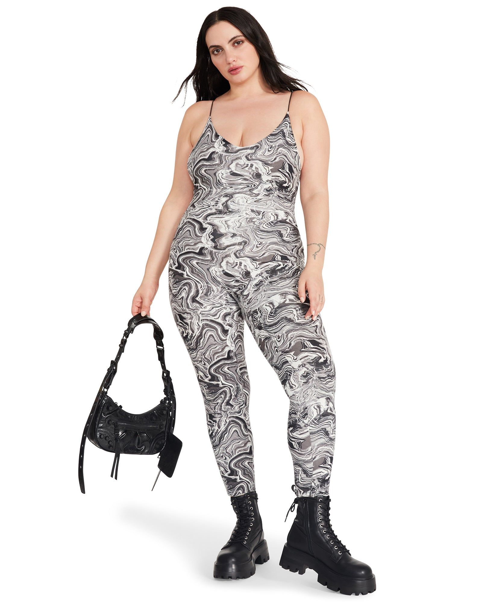 ALYSSA CATSUIT BLACK/WHITE sold by Steve Madden