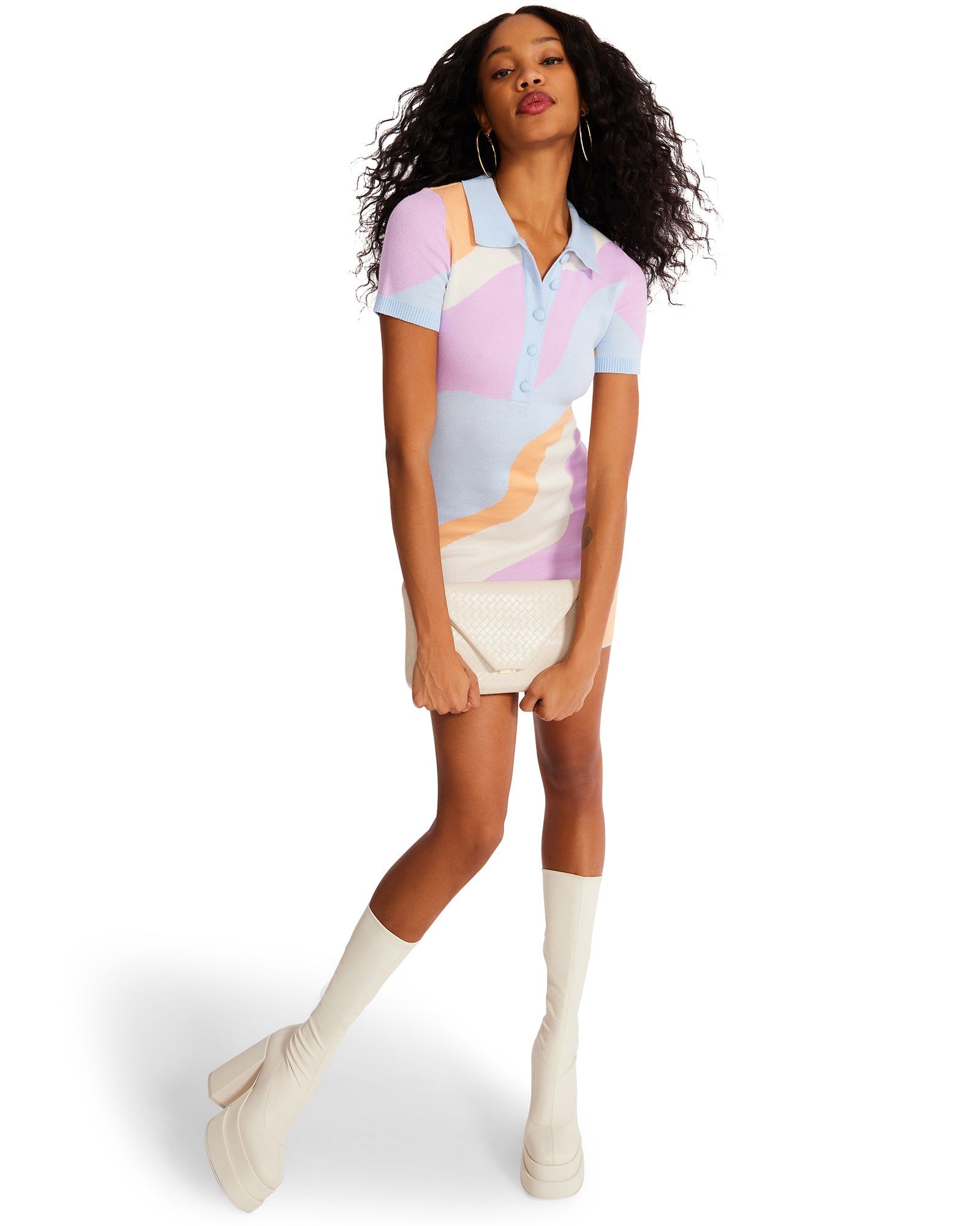 SWIRL KNITTED MINI DRESS BLUE sold by Steve Madden product image thumbnail 3