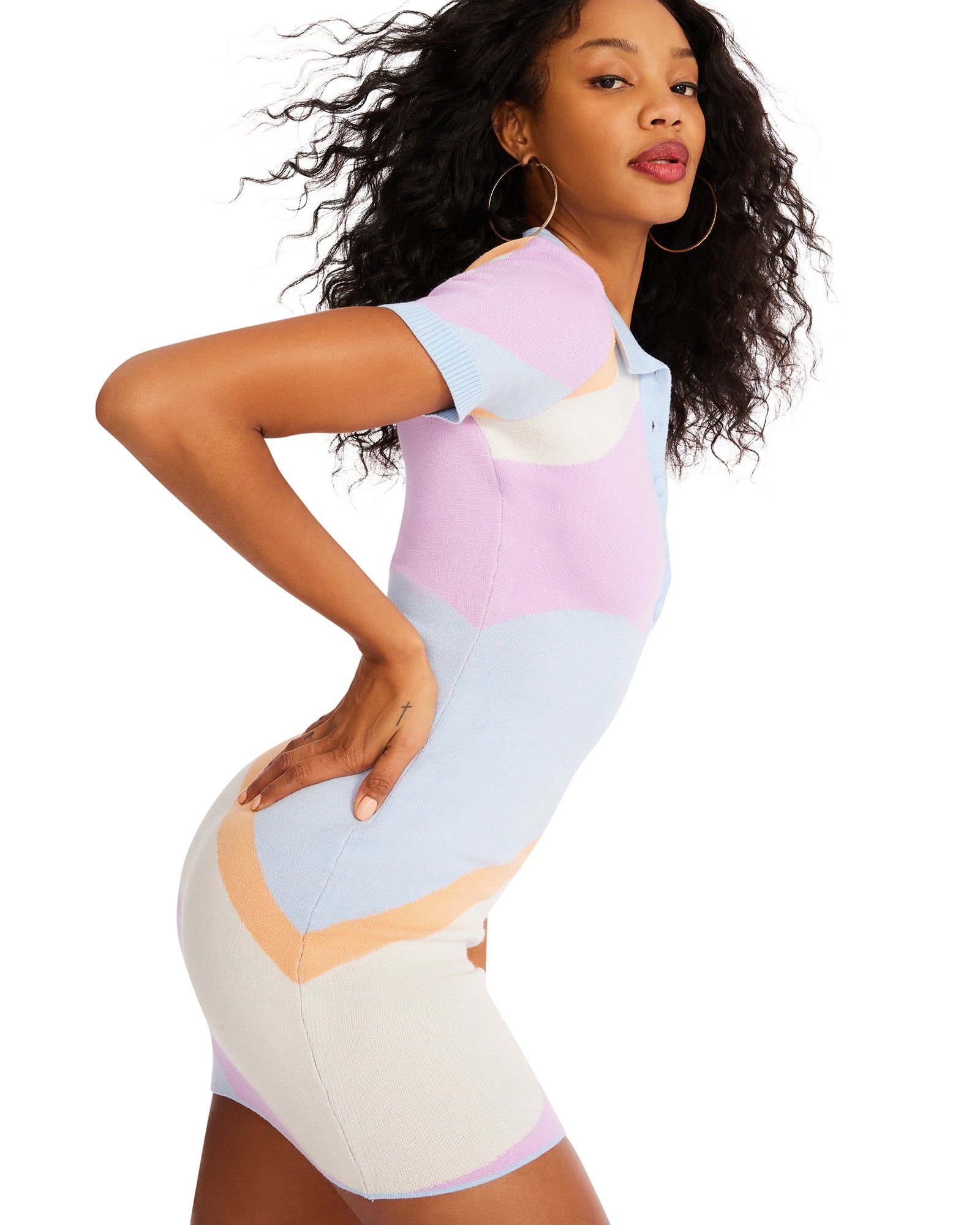 SWIRL KNITTED MINI DRESS BLUE sold by Steve Madden product image thumbnail 4