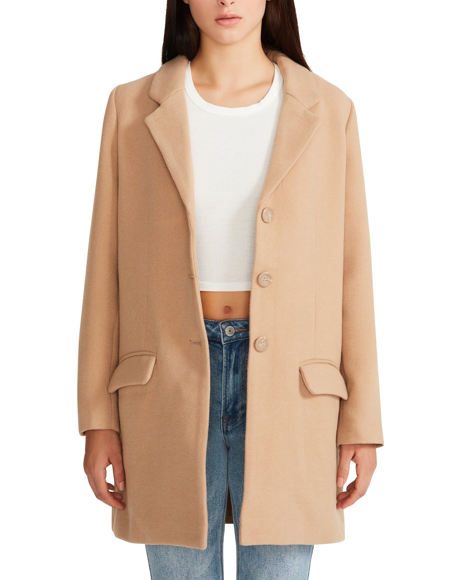 WHISKEY BUSINESS COAT LIGHT CAMEL sold by Steve Madden