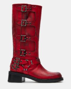 Steve Madden::ROCKY エンジニア ブーツ::10[RESALE] Steve Madden Rocky Distressed Leather Tall Moto Engineer