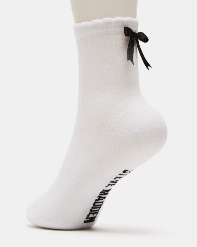 BOW SOCKS WHITE sold by Steve Madden